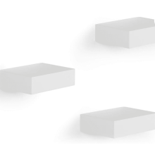 Showcase Floating Shelves (Set of 3), Gallery Style Display for Small Objects and More, White