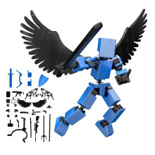 T13Action Figure – Posable3D Printed Collectible Doll, kompatybilna z T13, jasnoniebieska
