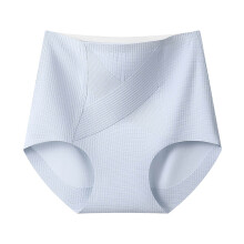 Damesondergoed, naadloos ondergoed met hoge taille, ademend en comfortabel met liftend design, lichtblauw, XL