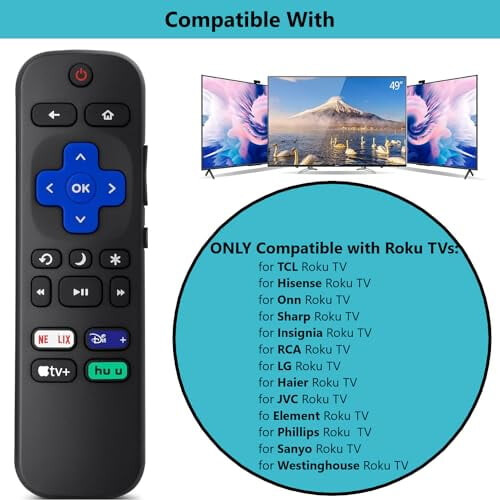 Ανταλλακτικά τηλεχειριστηρίων Roku TV σε πακέτο 2 τεμαχίων, συμβατά με τηλεοράσεις 2