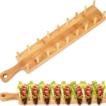 Bamboo taco holder wooden display stand 1 piece