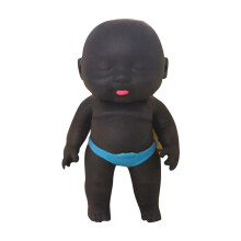 Boneca bebê realista de vinil macio com fralda roxa removível, figura colecionável de 14 cm para presente de crianças e adultos.