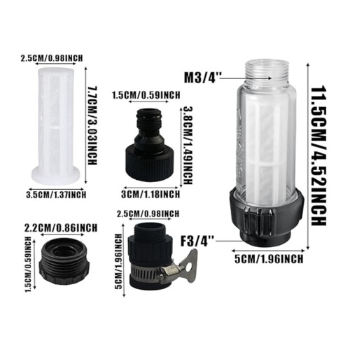 Gartenschlauch mit Wasserfilter und 3/4"-Anschlüssen 1