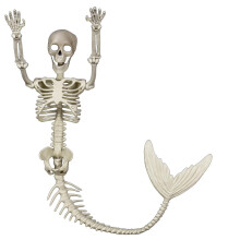 Décorations de sirène squelette de 80 cm pour Halloween : accessoires de décor adaptés aux fêtes d'Halloween.