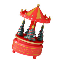 Handkurbelbetriebene, drehbare Weihnachtsbaum-Spieluhr mit klarem