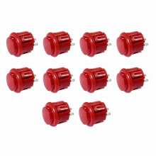 Botones de arcade rojos de 24 mm (10 unidades)