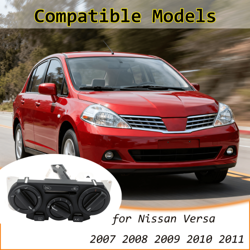 Panneau de commande de climatisation automobile compatible avec Nissan Versa 2007-2011, module de commande de climatisation de remplacement 1