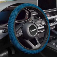 Elastische stuurwielhoes van 15 inch, ademende ijzijde microvezel, antislip, geschikt voor alle seizoenen, geurloos, compatibel met auto's en SUV's.