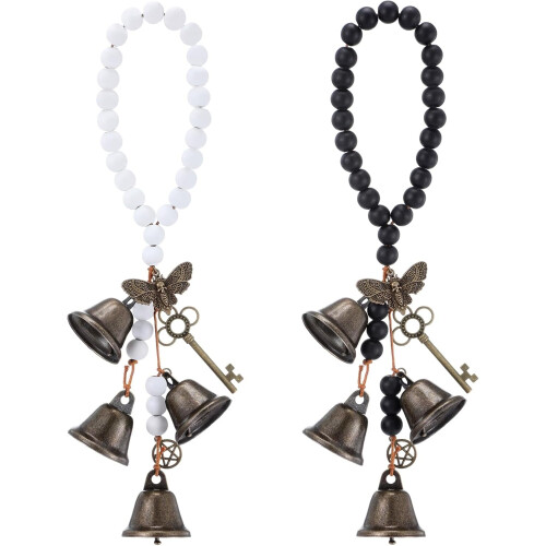 2 Witch Bell Door Hangers – Handmade Wiccan Wind Chimes 1