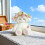 Bambola di peluche con cappello e bouquet di rose, cuscino 3