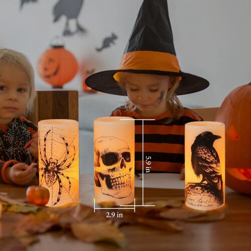 τεμάχια λαμπτήρες κεριών χωρίς φλόγα για το Halloween με χρονοδιακόπτη που 2
