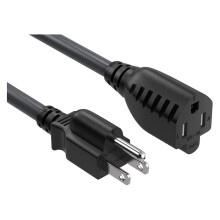 50ft NEMA 5-15P to 5-15R Heavy Duty Power Extension Cord, 14AWG SJT 15A/125V, Outlet Extension Power Cable, NEMA 5-15R to 5-15P Power Cord, Black