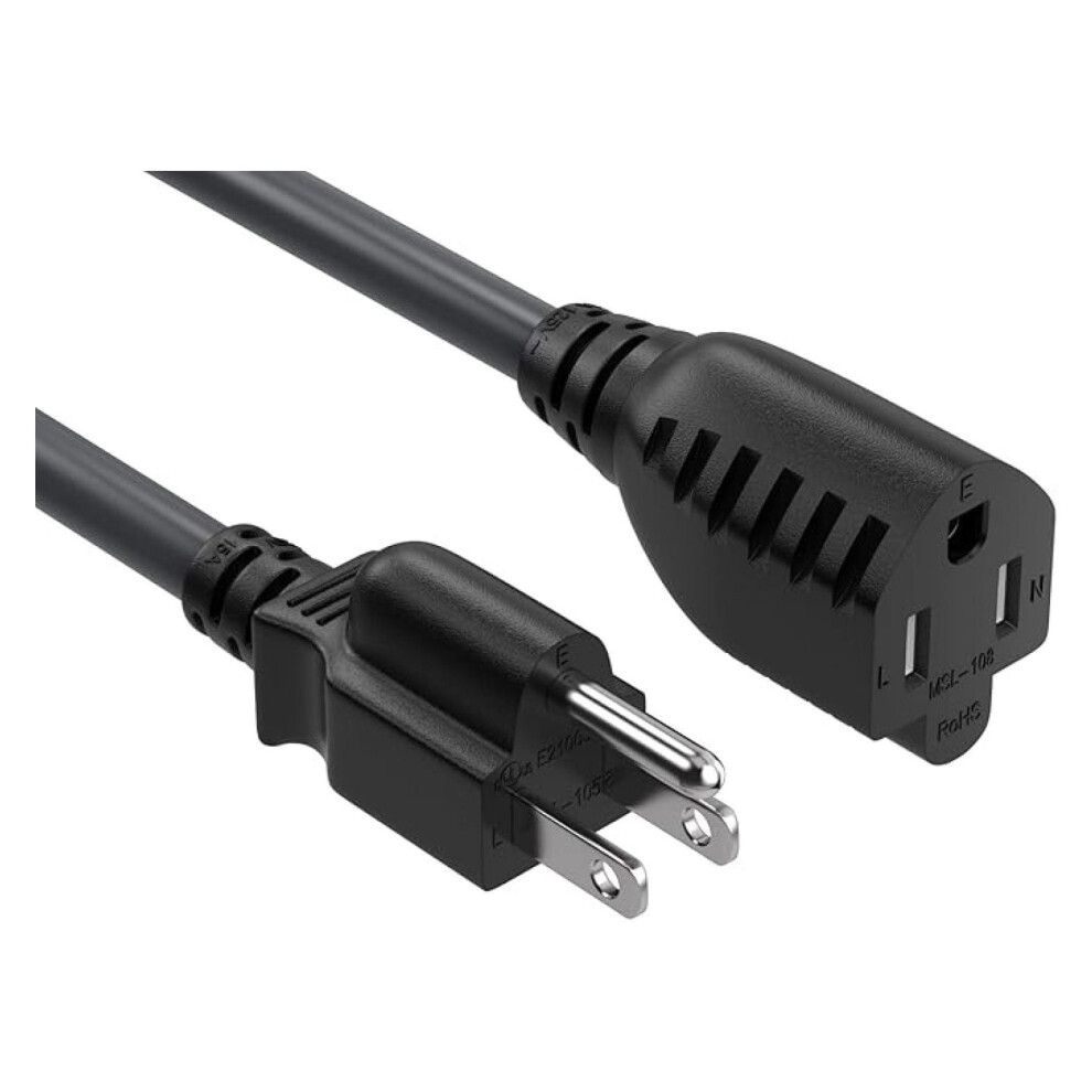 50Ft Nema 5-15P To 5-15R Heavy Duty Power Extension Cord, 14Awg Sjt 15A/125V, Outlet Extension Power Cable, Nema 5-15R To 5-15P Power Cord, Black 9496895113467