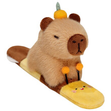 Capybara polsbandje, mandarijnkleurige pluche, geschikt als fotoaccessoire voor kinderen
