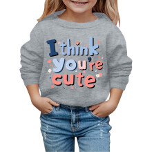 Autumn And Winter New Valentine's Day Fashionable And Cute Printed Children's Hooded Sweatshirts
