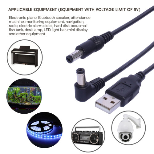 USB-DC5.52.1mm latauskaapeli 1m 1