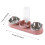 Triple Cat Bowls Set with Auto Water Bottle Blue 3