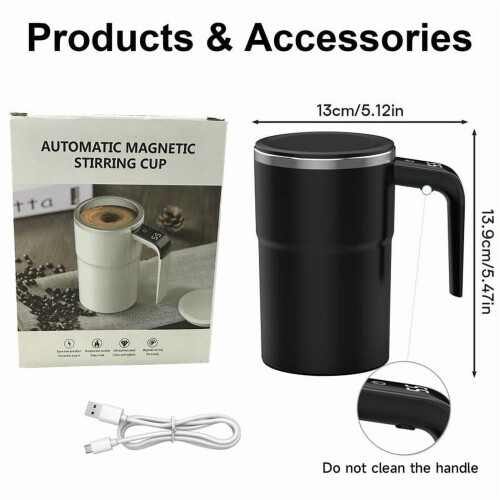 Smart Stirring Coffee Cup with Temp Display, USB Rechargeable, Compatible with Coffee/Tea/Hot Chocolate 1
