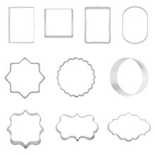 10 emporte-pièces en acier inoxydable avec cadre – Formes variées, compatibles avec la pâte à sucre, la pâtisserie, les mariages, les