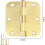 Runde Türscharniere, gebürstetes Messing, Satingold, 3er-Pack 5