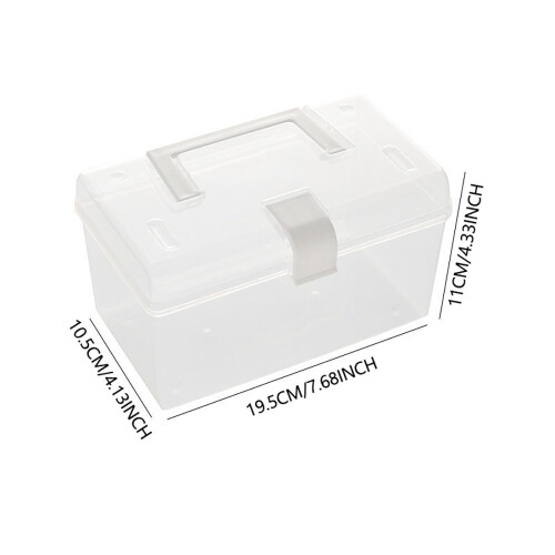 Plastic Storage Bin with Lid & Handle, Stackable, 7.68x4.13x4.33", Cute Organizer for Home/Office – 1 Pc 1