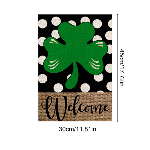 St. Patricks Day haveflag gnome kløver 30x43 cm 2