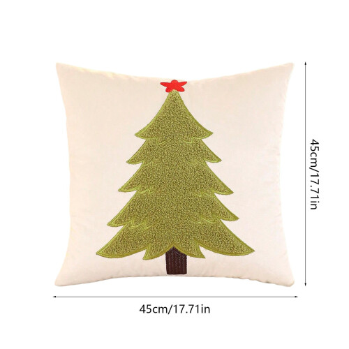Juletrefløyelspute - Brodert sofapute, 45 2