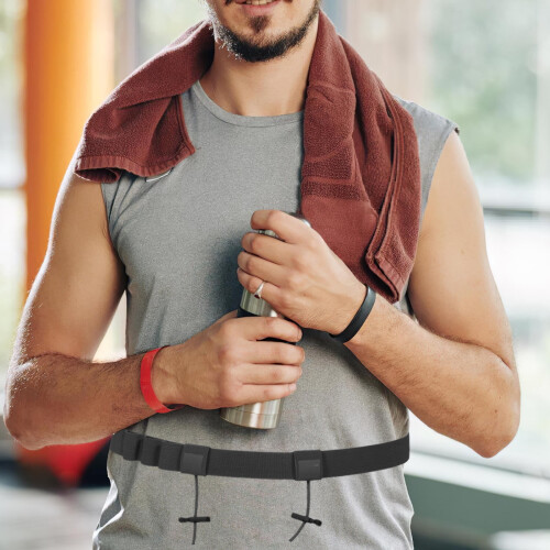 2-Pack Running Belt with Elastic Bib Holder, Six, Reflective Design, and Adjustable Fit 2