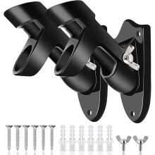 Support de drapeau robuste en aluminium (2 pièces), revêtement antirouille, diamètre 2,5 cm, fixation murale, double position, résistant aux