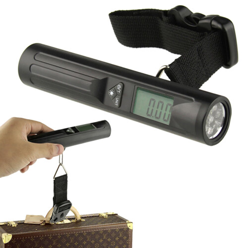 Digital Luggage Scale with Flashlight and Blue Backlit LCD 1