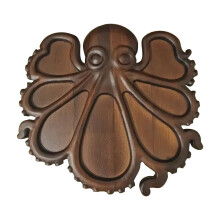 Bandeja para servir, bandeja de madera con diseño de pulpo para aperitivos, plato para aperitivos de embutidos y quesos para fiestas.