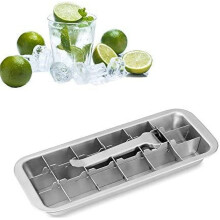 Lever-Style Stainless Steel Ice Cube Tray, 18-Cube