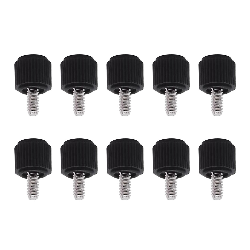 Rubber Head Crossed Shape Hand Twist Screws Comfortable Grip For Computer Case Side Panels 6#32 Size 9448990539864