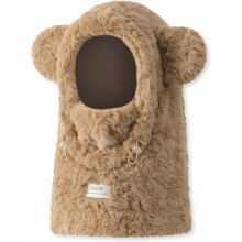 Dames wintersjaal met capuchon, wanten en kattenoortjes.