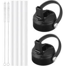 Couvercle à paille RUseeN pour bouteilles à large goulot (5,8 cm de diamètre), étanche, compatible avec les bouteilles de sport, paille de