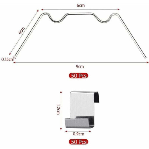 100 τεμάχια κλιπ τζαμιών θερμοκηπίου – 50W + 50Z από ανοξείδωτο χάλυβα 2
