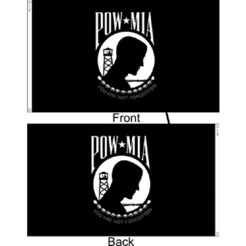 2x3Pow Mia POWMIA Σημαία διπλής όψης από νάιλον 2 στρώσεων, πανό για το σπίτι 2'x3'
