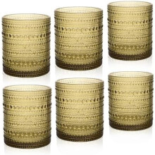 Hobnail-cocktaillasit, vihreät, 10 oz, 6 kpl:n setti