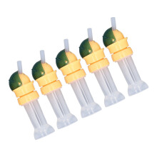 Kindergrüne Katzenförmige Silikon-Wasserflasche mit Drehverschluss und Deckel, 5er Set