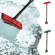 Retractable Snow Shovel, 35.83"x12.20"x1.18", Car Snow Brush w/ Removable Sponge Head, Aluminum Telescopic Pole (Blue)
