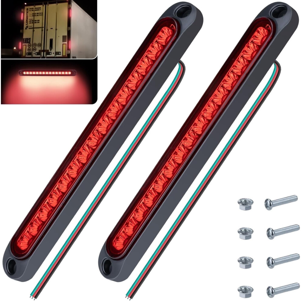 4 Pcs Led Trailer Tail Bar, 10", 15 Leds, Ip67 Waterproof Â Compatible With Golf Cart, Marine Boats, Rv, Utv, Atv, Offroad Truck Light/Red 9450273922843