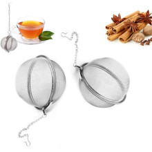 Lot de 2 boules à épices en acier inoxydable à mailles fines, filtre pour soupes et ragoûts, ustensile de cuisine, sachet de thé en métal.