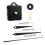 Kit de mecanismo de relógio de quartzo com eixo longo – Preto/Branco e 3