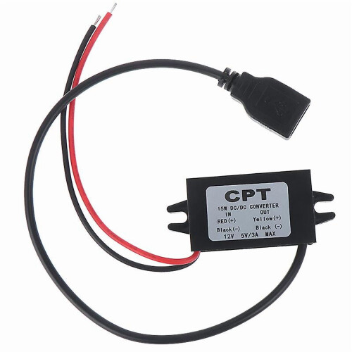1 stk. USB 12V til 5V DC/DC spændings-down-strømadapter konverter inverter 1