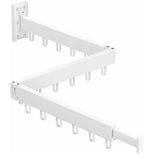 Étendoir mural pliable à 3 barres avec crochets, blanc – Compatible avec les espaces buanderie