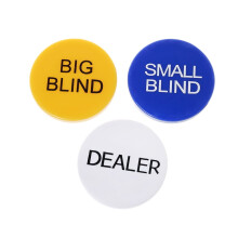Expert Small Blind, Big Blind, Dealer Puck Buttons | Set of 3 Casino Texas Games