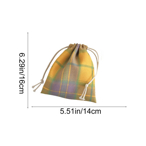 Sac à cordon de Pâques à carreaux, 14 x 16 cm, polyester 1