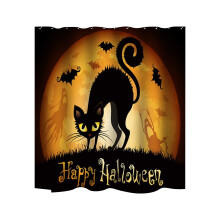 Rideaux de douche château d'Halloween, rideaux de douche en tissu imperméable avec crochets pour salle de bain, hôtel, spa et décoration