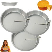 Moule à gâteau rond antiadhésif de 25 cm (9,8 po) avec levier de démoulage facile, en fer-blanc robuste, étanche et compatible avec le four.