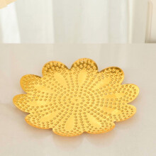 Plateau décoratif à motifs floraux en métal, assiette de service, lot de 1, idéal pour les propriétaires